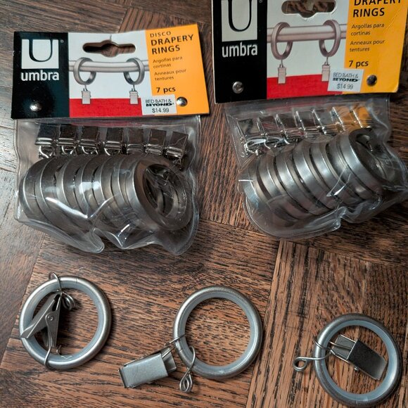Brand New - Umbra 'Disco' Drapery Rings- 2pks of 7 Rings - Picture 2 of 2